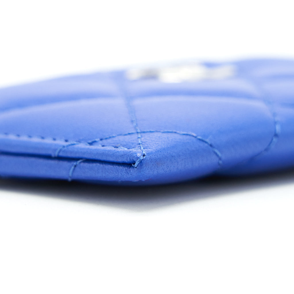 Chanel Classic CC Card Holder Lambskin Blue