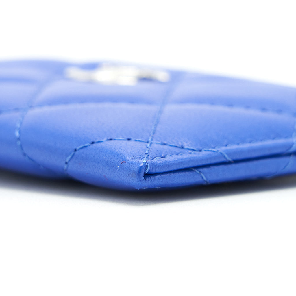 Chanel Classic CC Card Holder Lambskin Blue