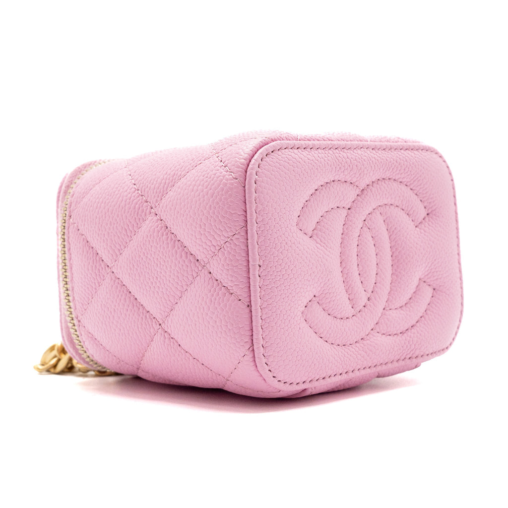 Chanel mini vanity with chain caviar light pink  (Microchip)