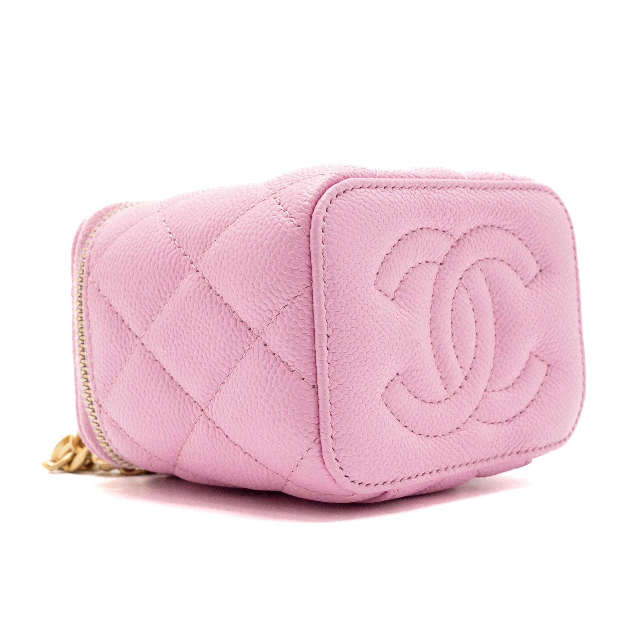Chanel mini vanity with chain caviar light pink  (Microchip)