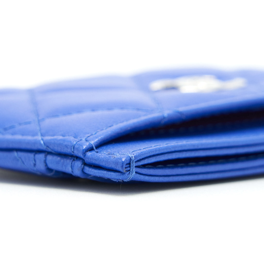 Chanel Classic CC Card Holder Lambskin Blue