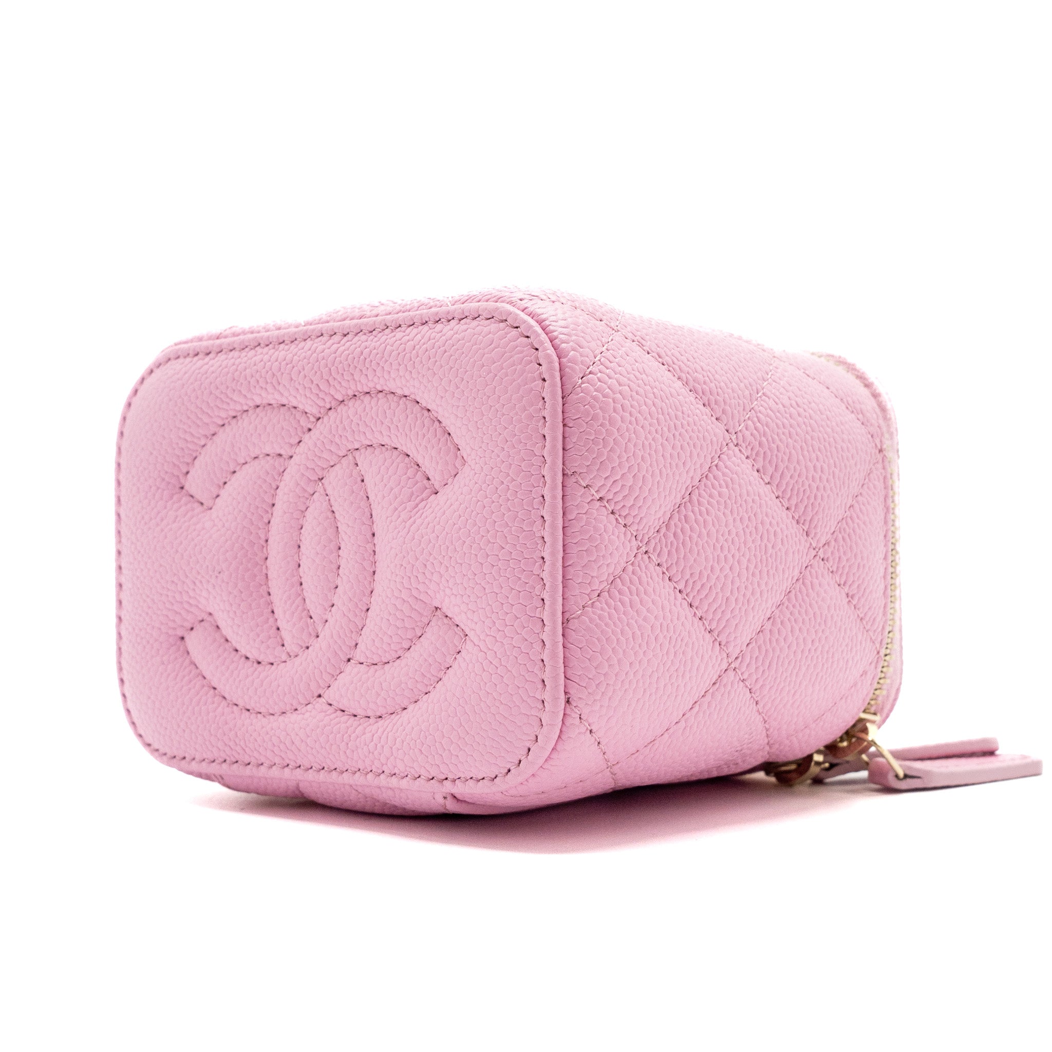 Chanel mini vanity with chain caviar light pink  (Microchip)