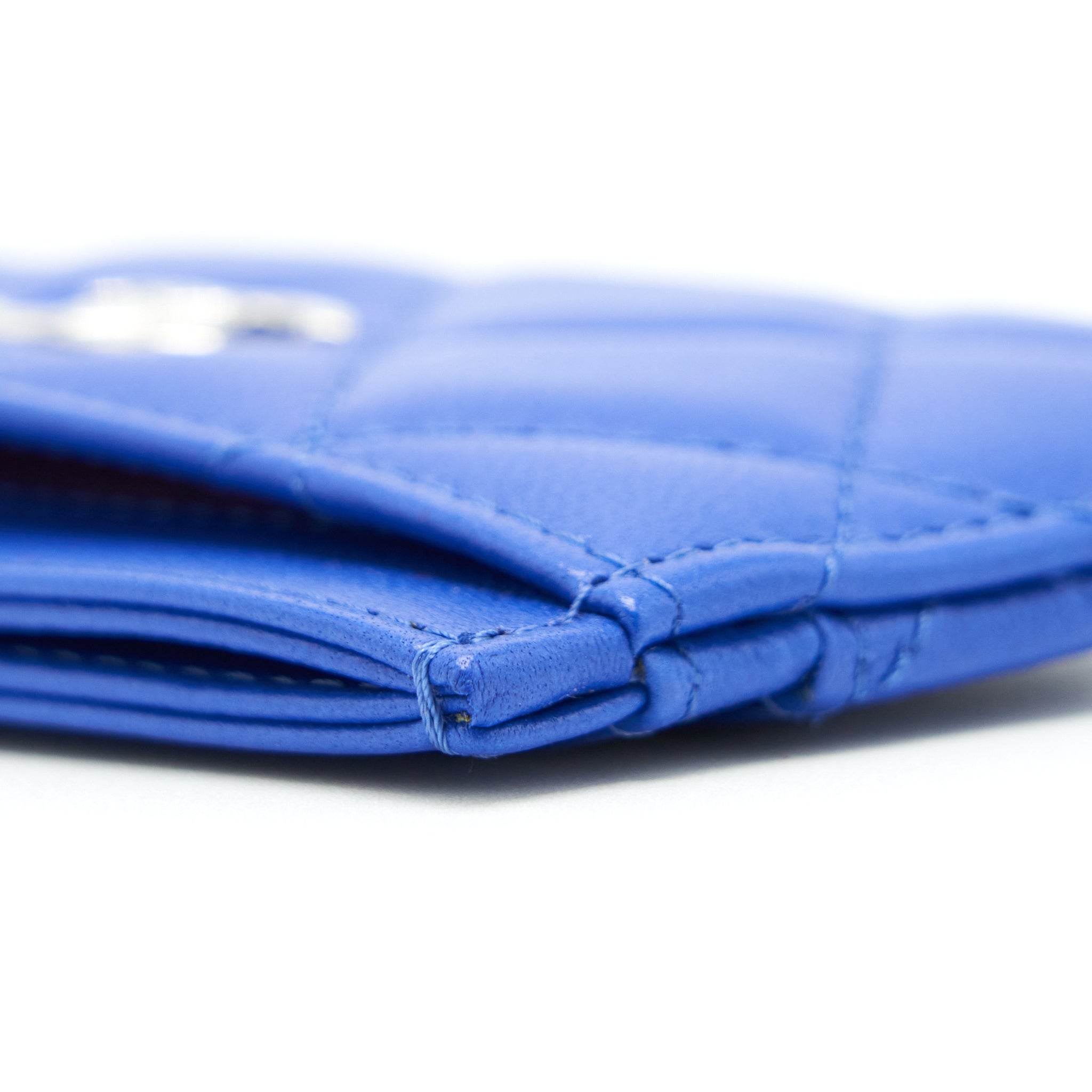 Chanel Classic CC Card Holder Lambskin Blue