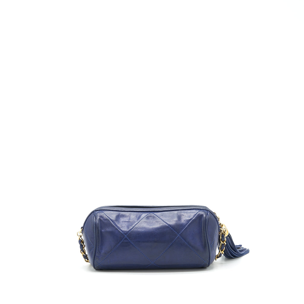 Chanel Vintage Barrel Bag Lambskin Navy