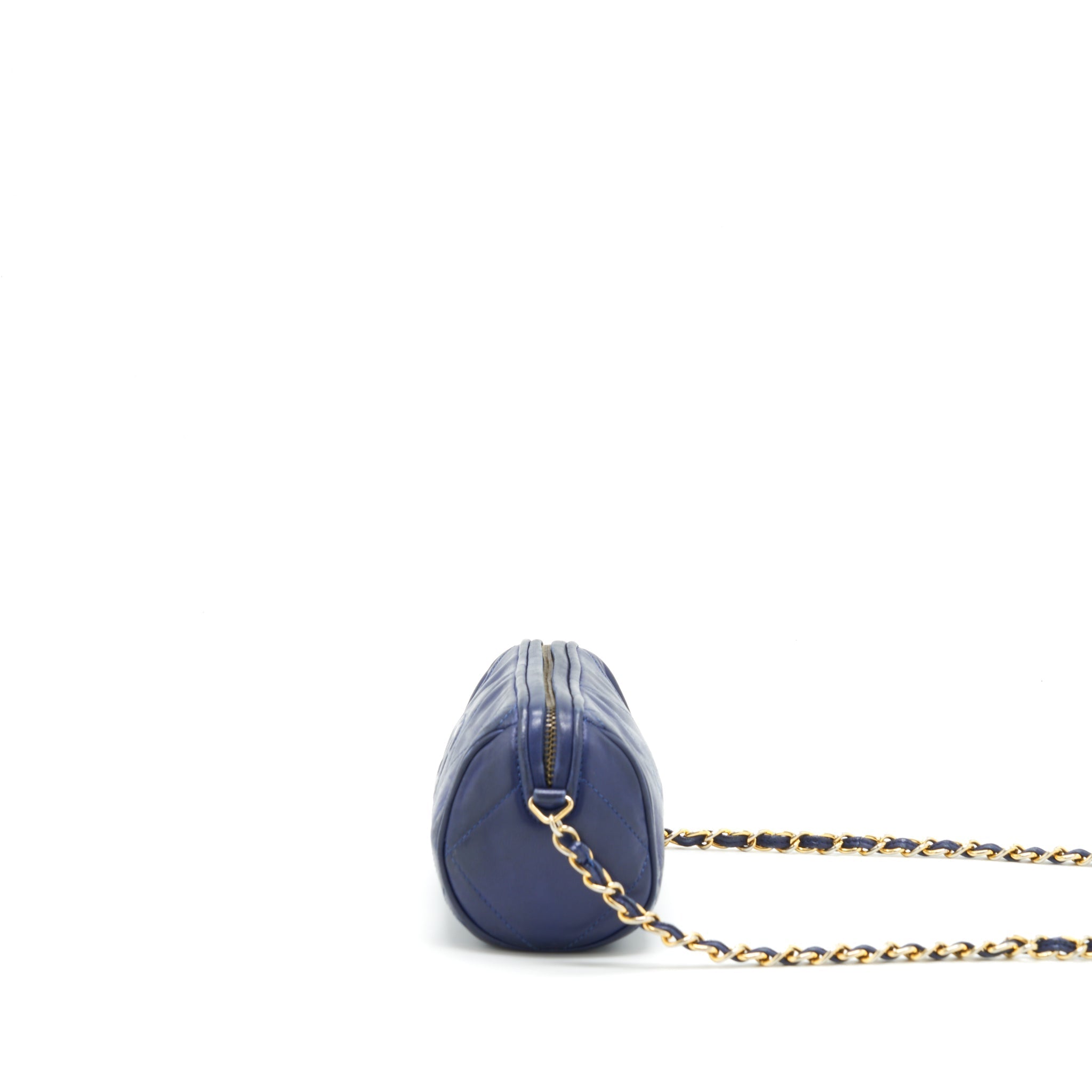 Chanel Vintage Barrel Bag Lambskin Navy