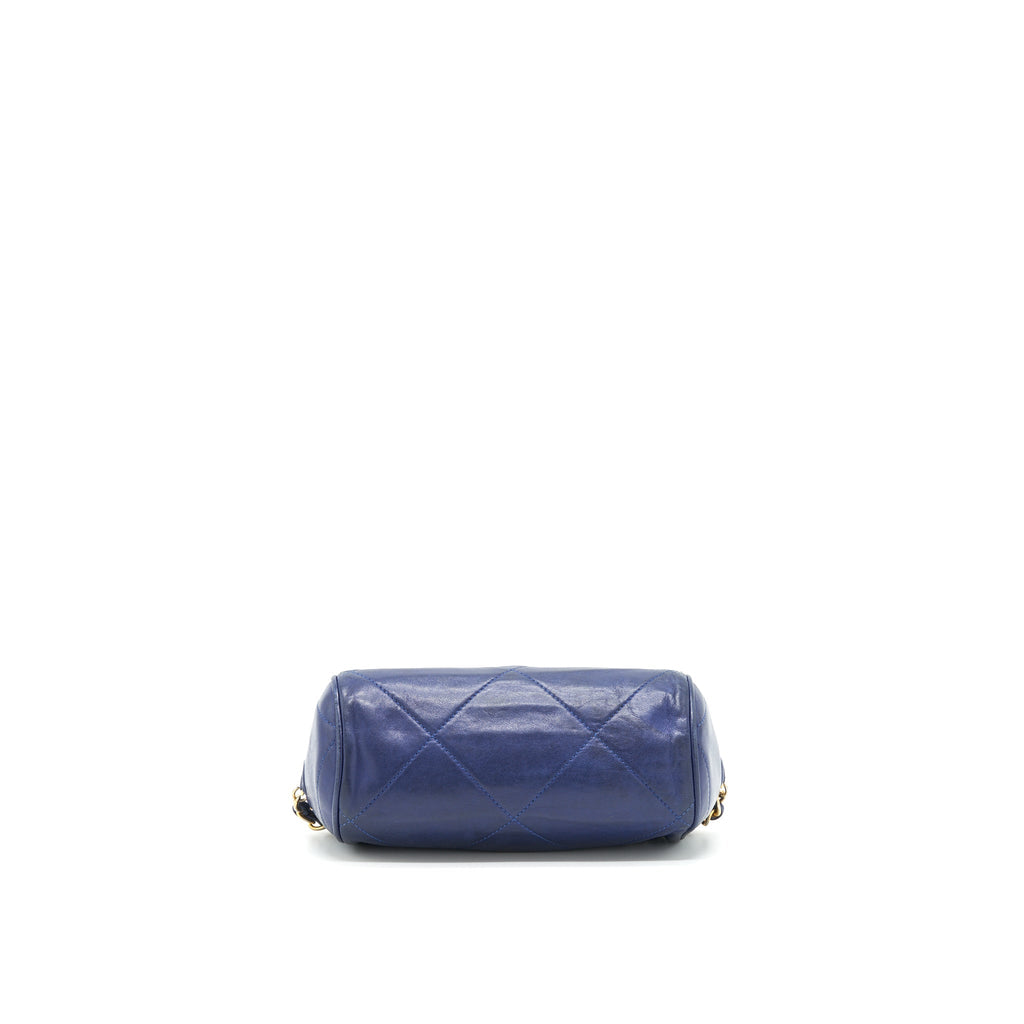 Chanel Vintage Barrel Bag Lambskin Navy