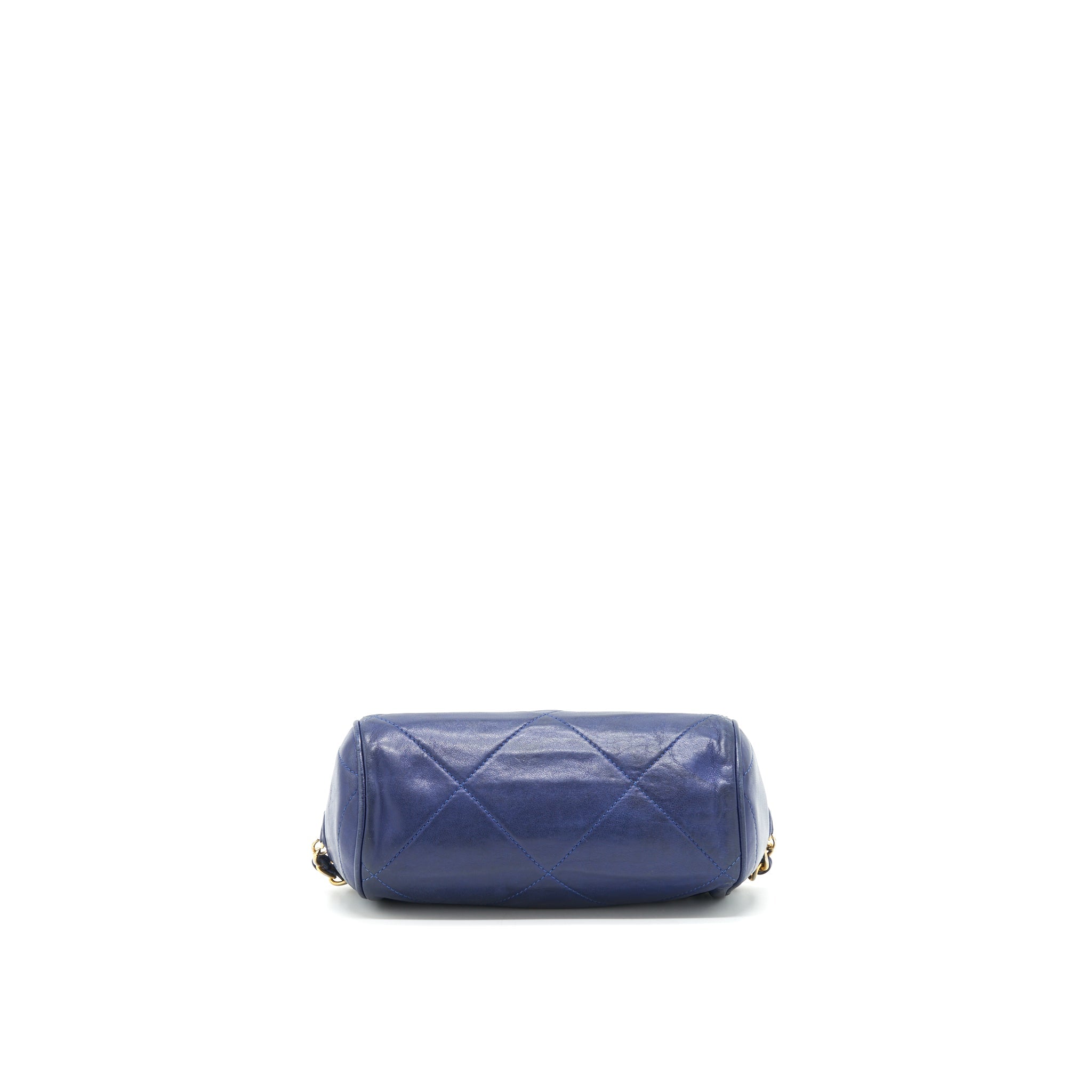 Chanel Vintage Barrel Bag Lambskin Navy