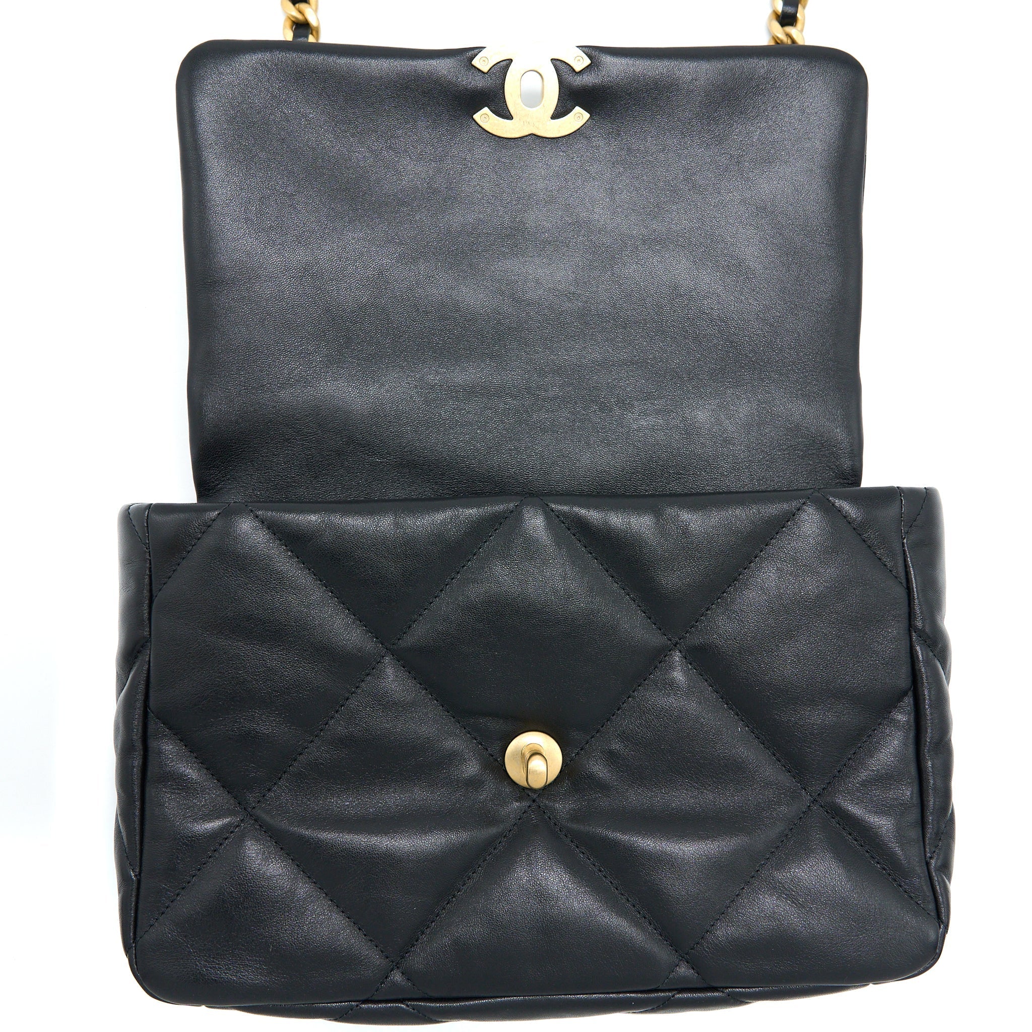 Chanel Medium 19 Bag Goatskin Black Multicolour Hardware