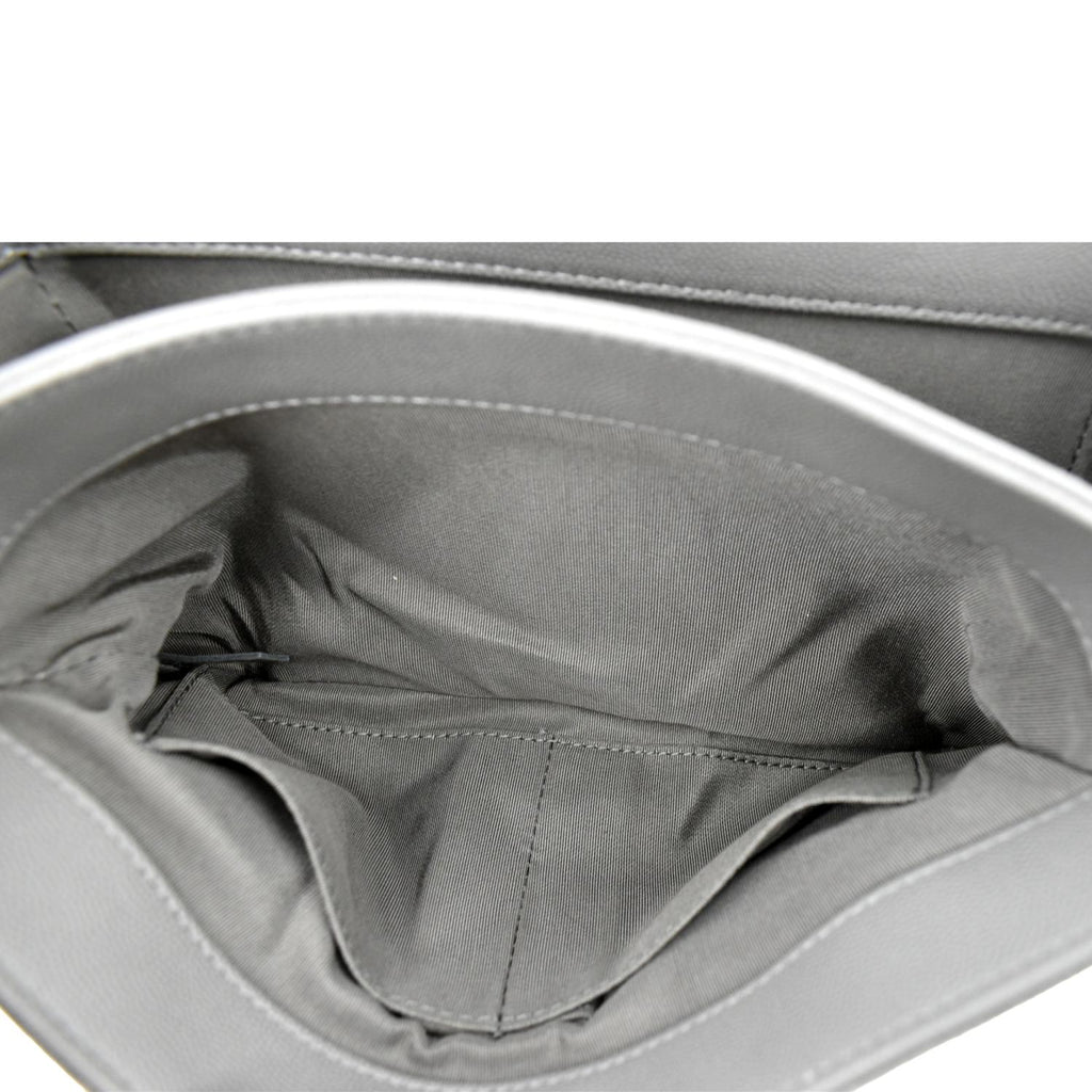 CHANEL Lady Coco Flap Suede Caviar Leather Crossbody Bag Gray