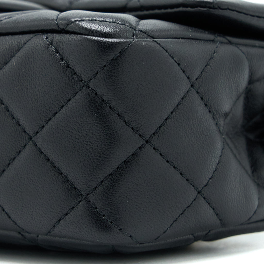 Chanel Pearl Crush Mini Rectangular Lambskin Black Brushed  (Microchip)