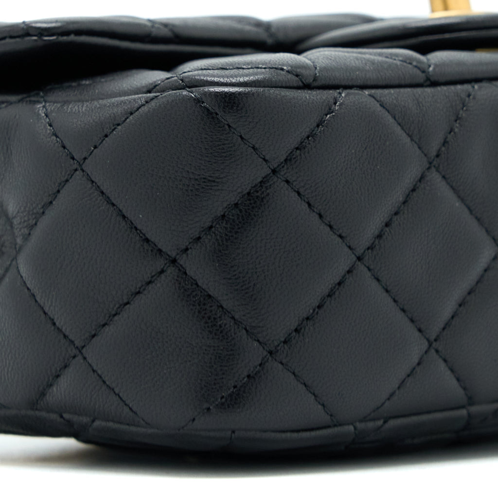 Chanel Pearl Crush Mini Rectangular Lambskin Black Brushed  (Microchip)