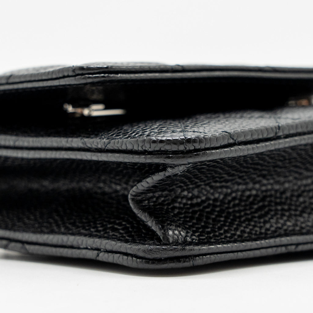 Chanel Classic Wallet On Chain Caviar Black  (Microchip)