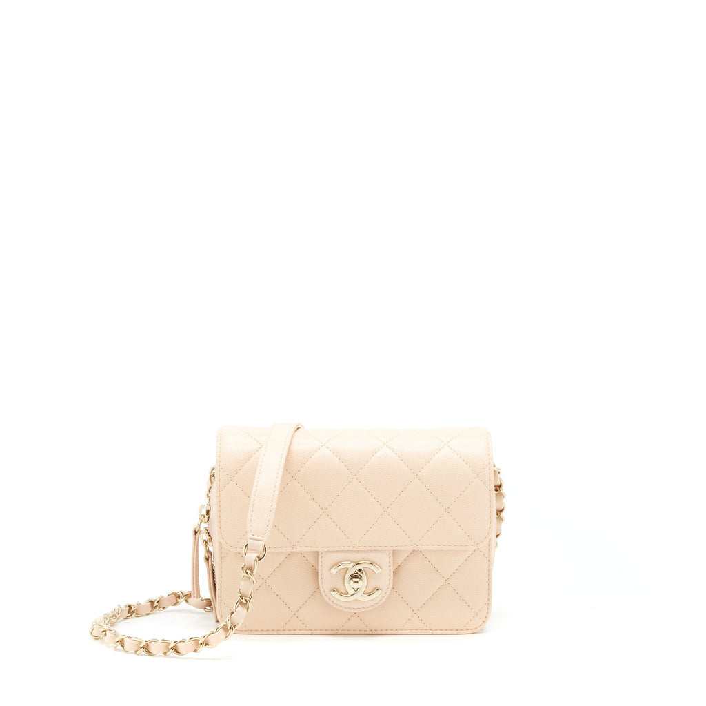 Chanel 21K Crossbody Bag Caviar Light Beige L