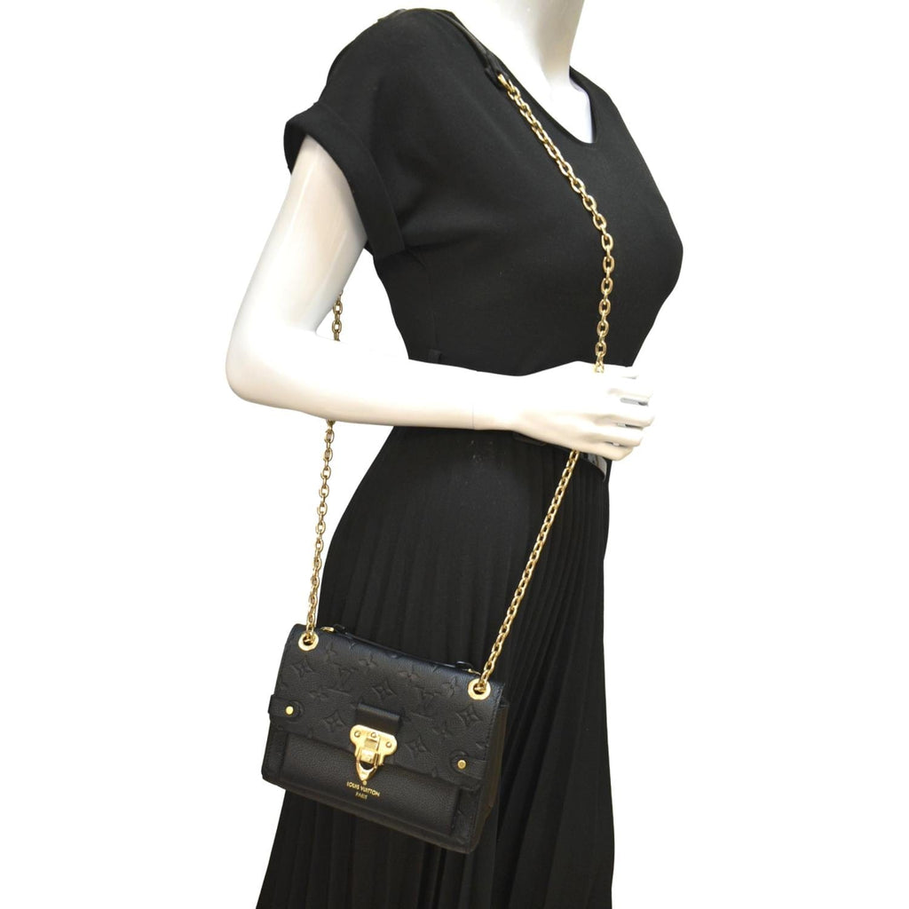 LOUIS VUITTON Vavin BB Monogram Empreinte Leather Shoulder Bag Black