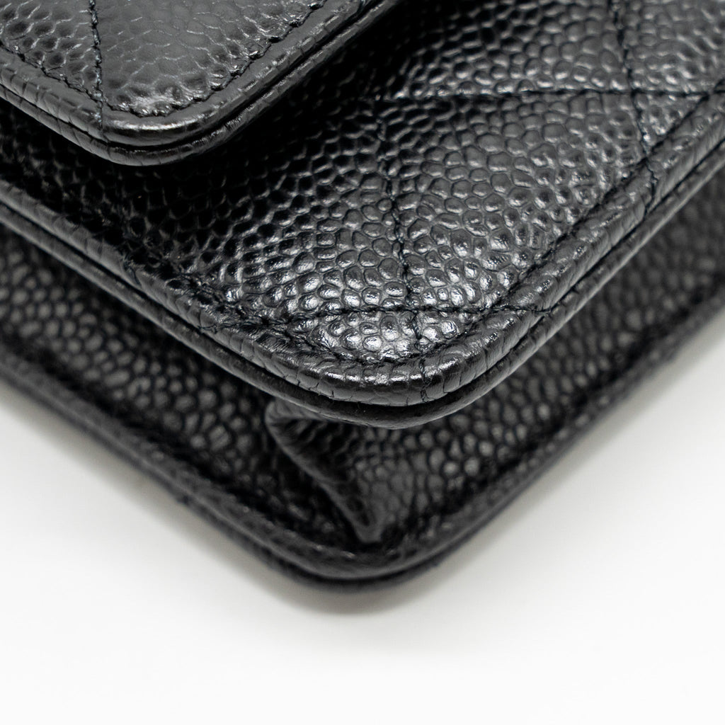Chanel Classic Wallet On Chain Caviar Black  (Microchip)