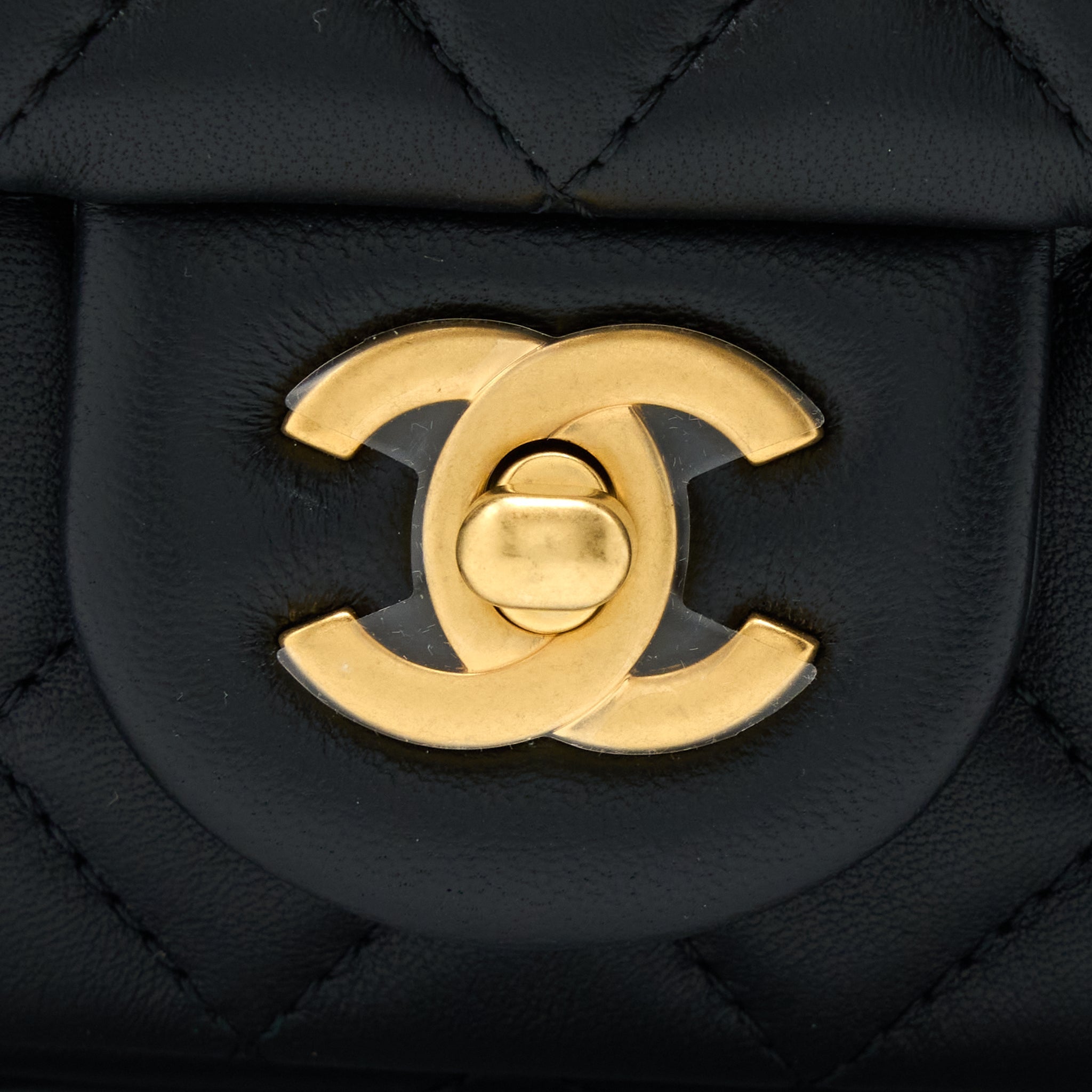 Chanel Pearl Crush Mini Rectangular Flap Bag Lambskin Black  (Microchip)