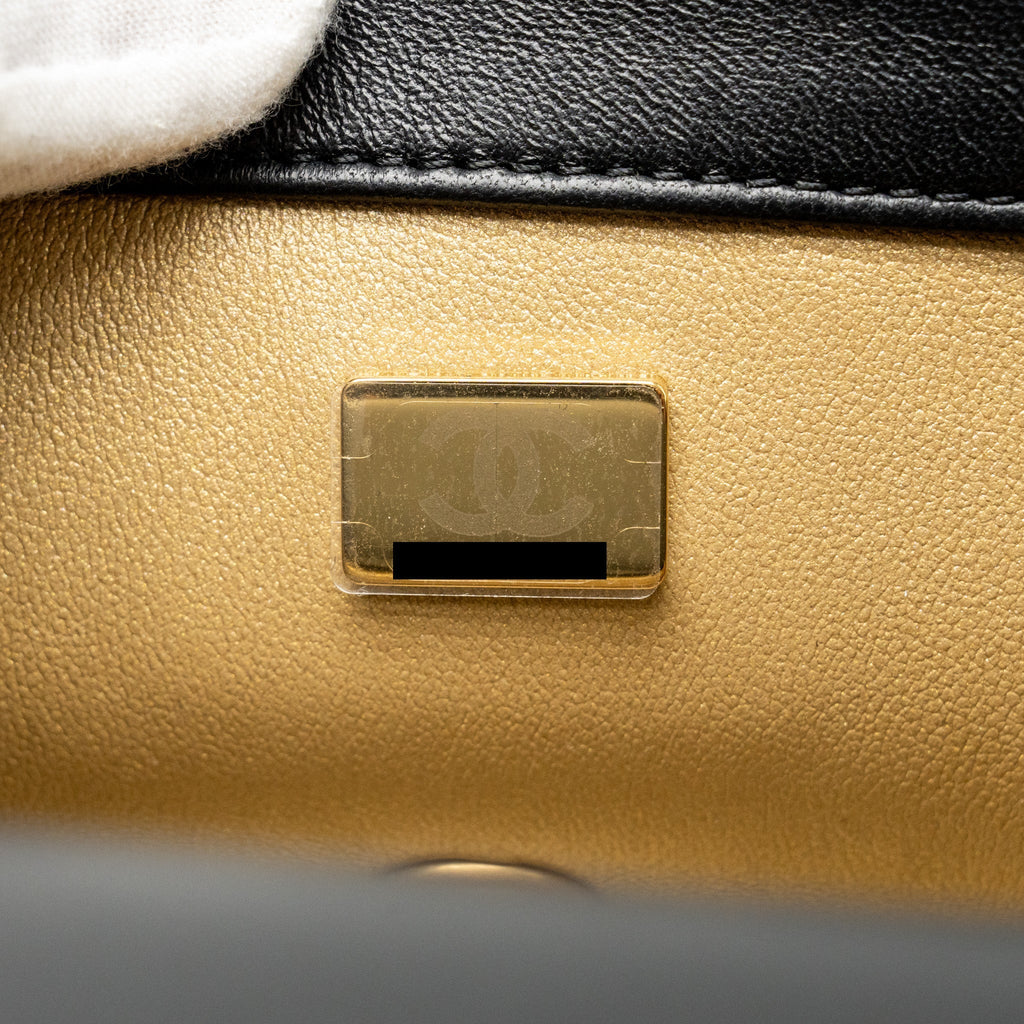 Chanel 25P Camellia Adjustable Chain Flap Bag Lambskin Black (microchip)