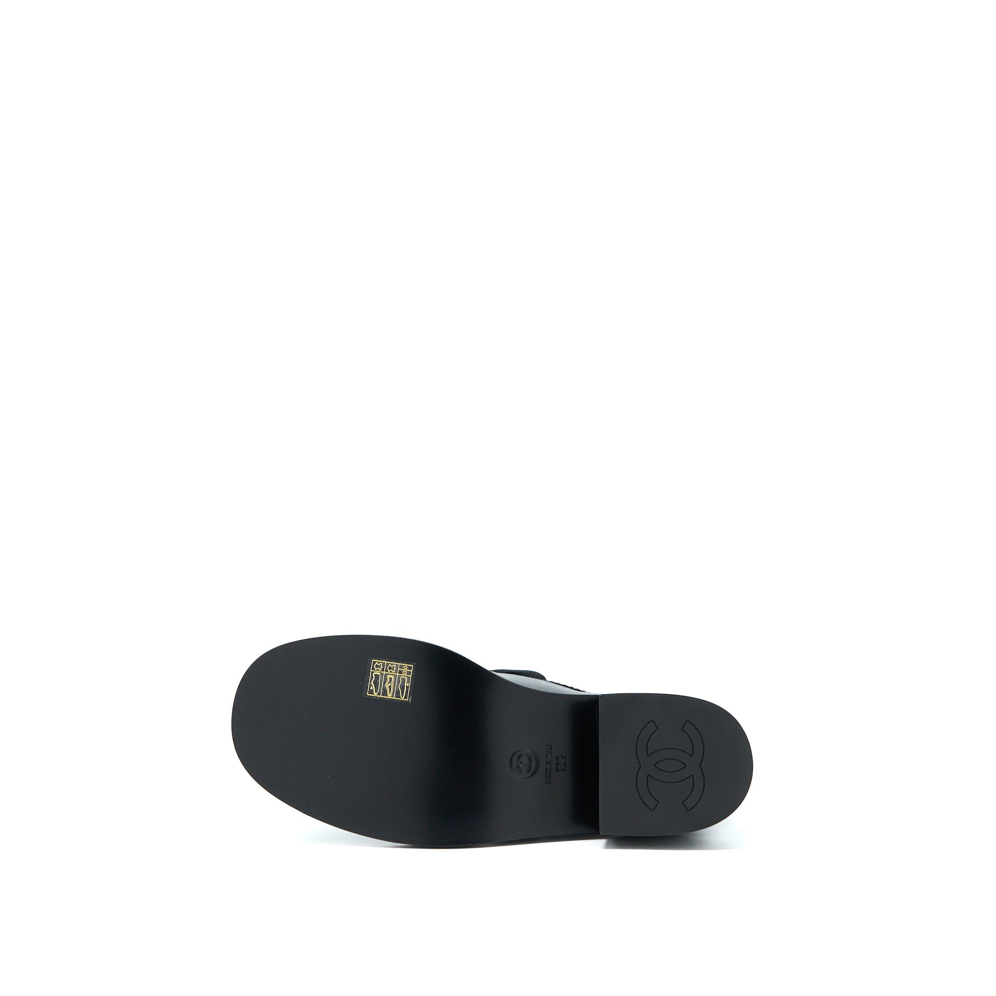 Chanel 22K Size 38 Loafer Leather Black