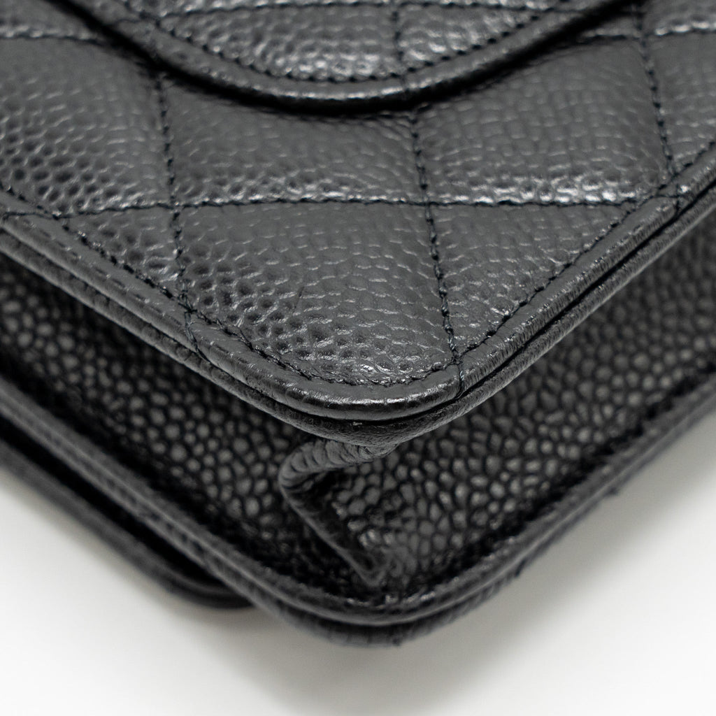 Chanel Classic Wallet On Chain Caviar Black  (Microchip)