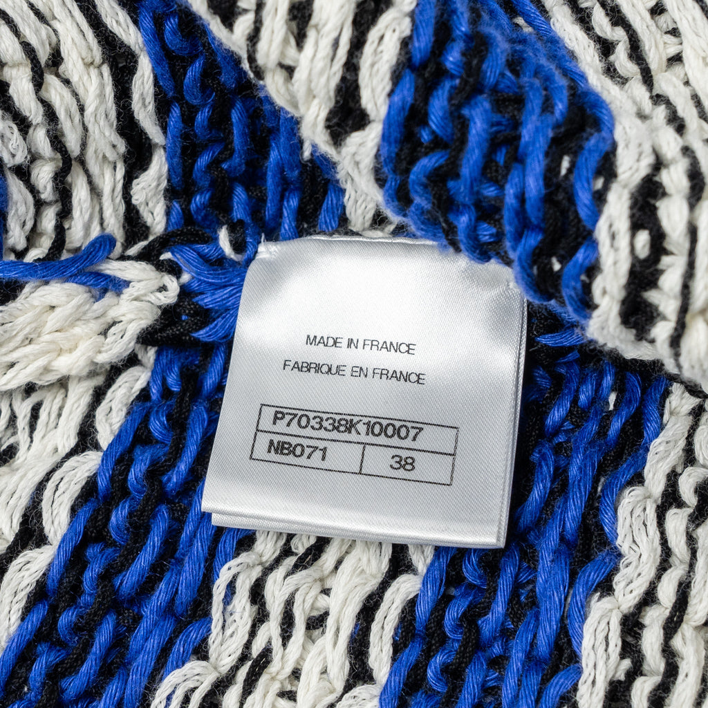 Chanel size 38 21C cotton jacket Cotton/Linen/paper blue/white/black