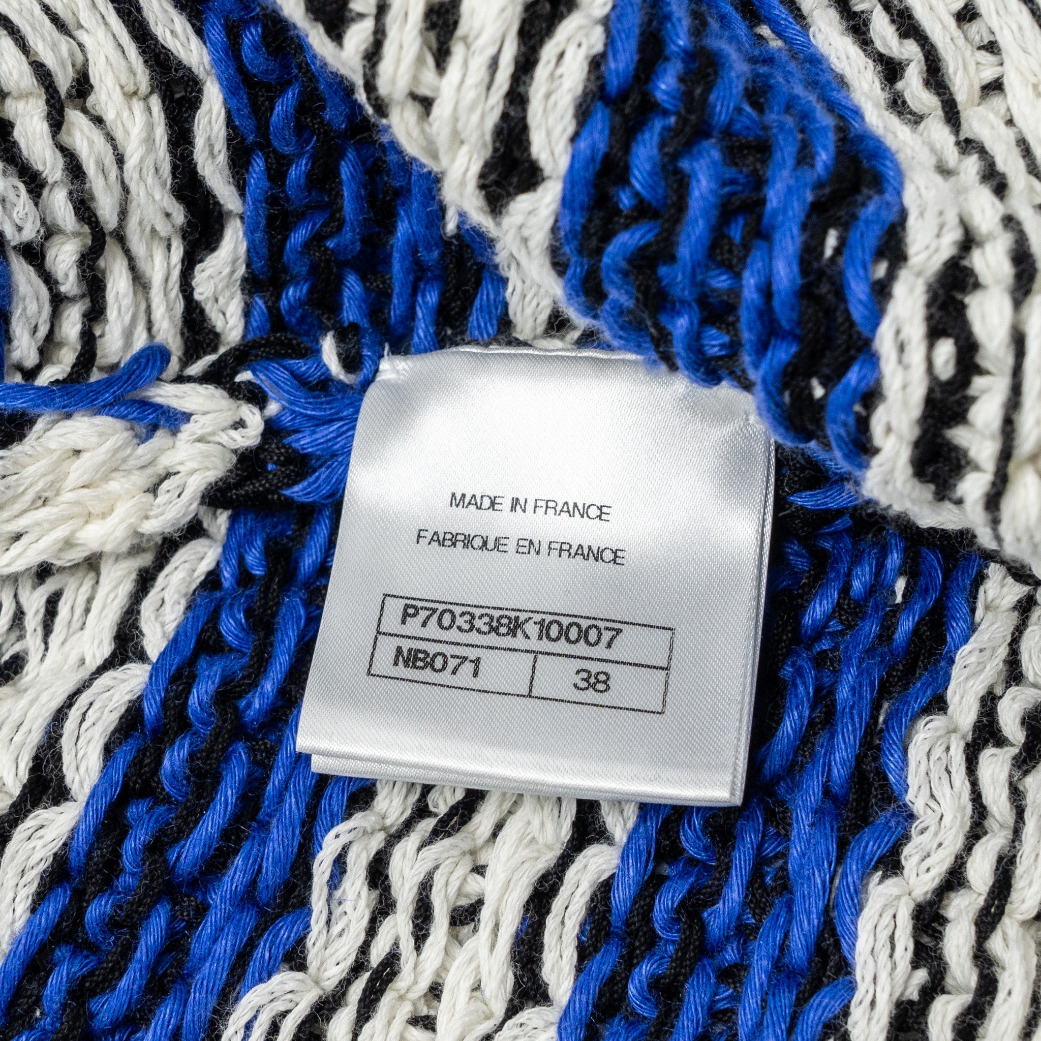 Chanel size 38 21C cotton jacket Cotton/Linen/paper blue/white/black
