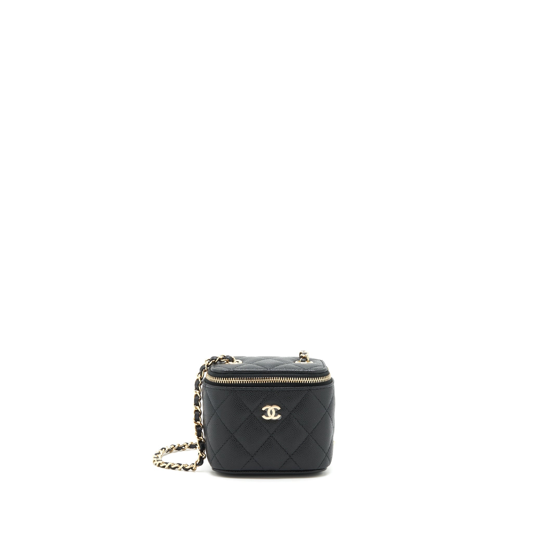Chanel 22C Mini Vanity With Chain Caviar Black L