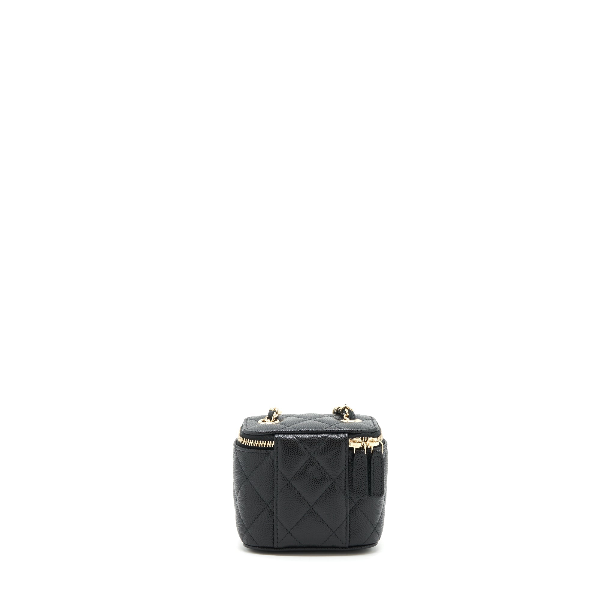 Chanel 22C Mini Vanity With Chain Caviar Black L