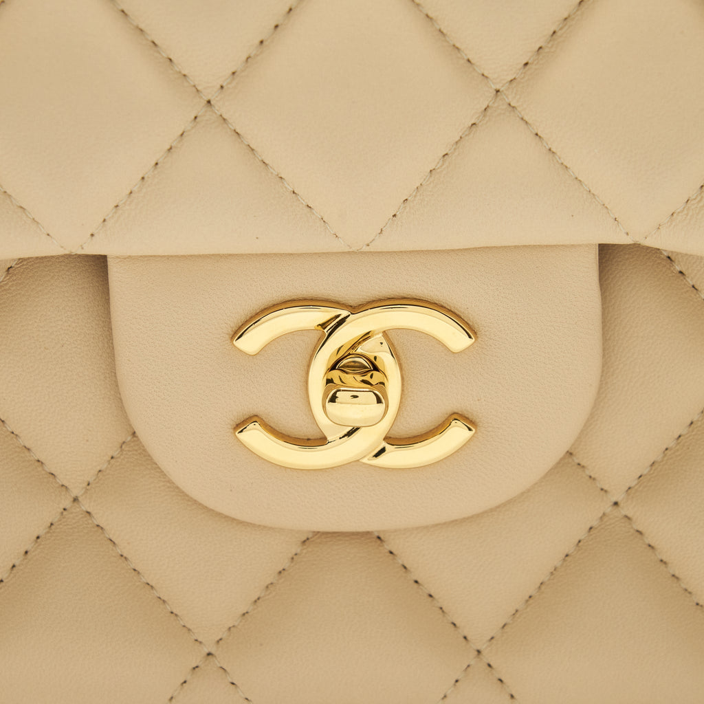 Chanel Jumbo Classic Double Flap Bag Lambskin Beige L