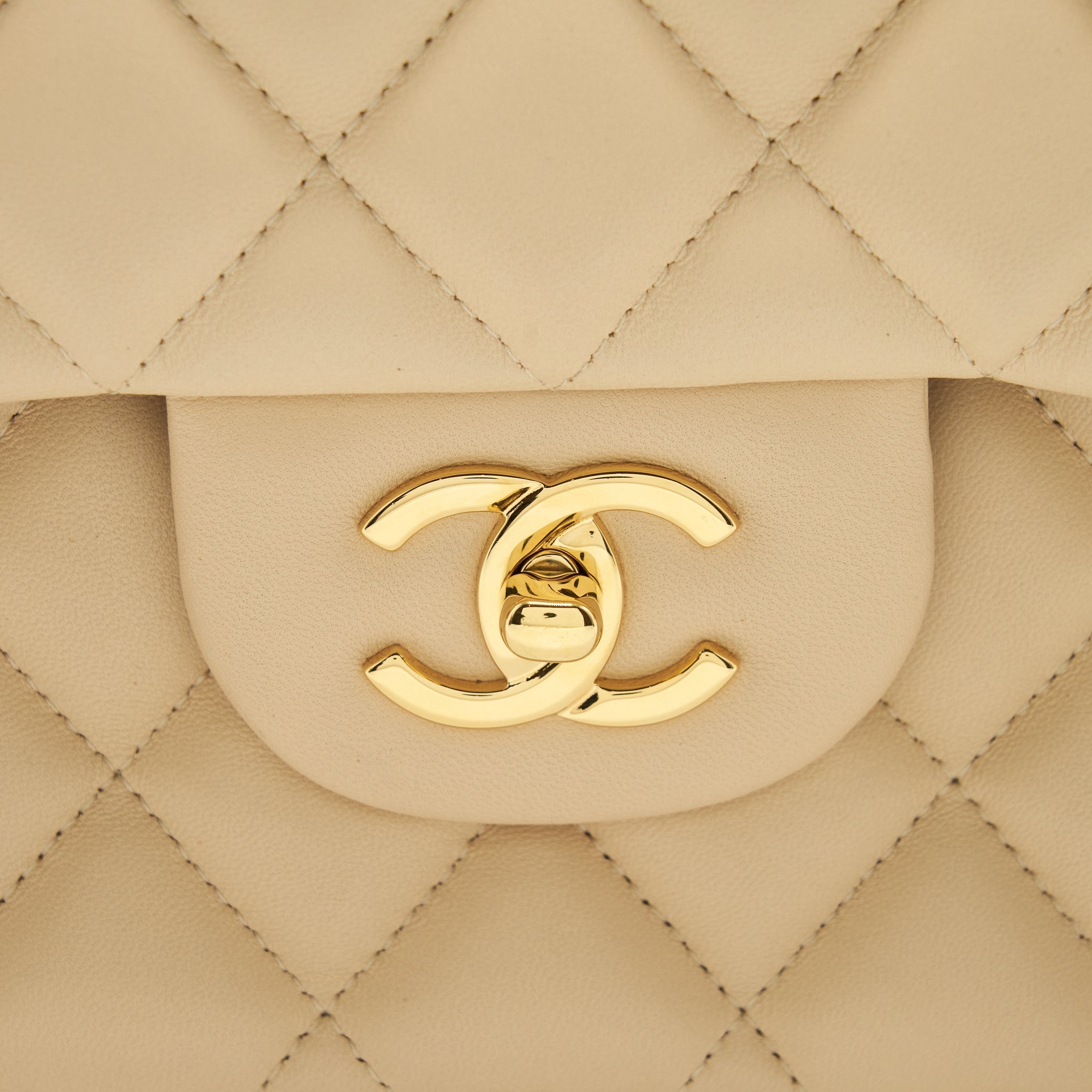 Chanel Jumbo Classic Double Flap Bag Lambskin Beige L