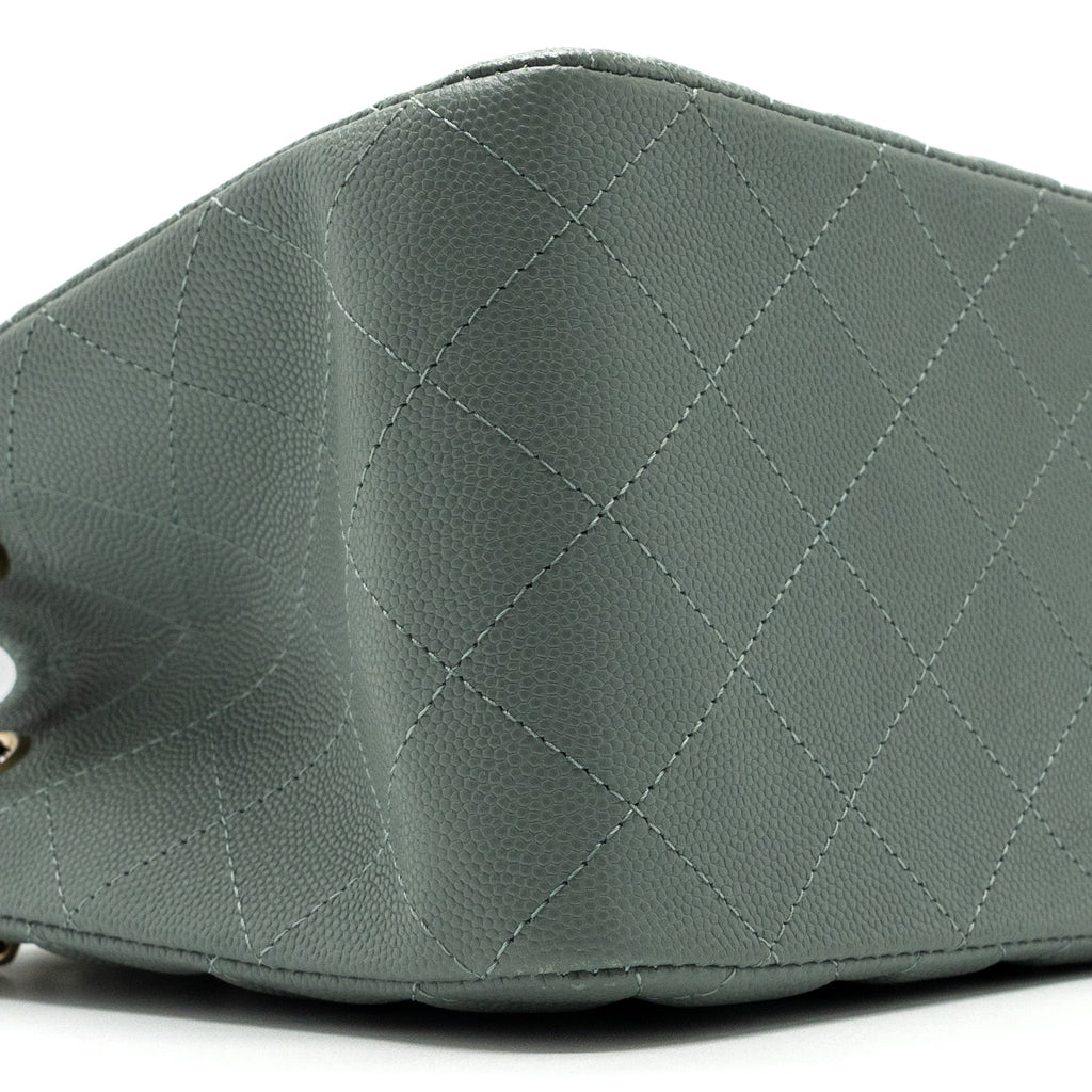 Chanel 23C mini bucket tote bag caviar light grey L (microchip)