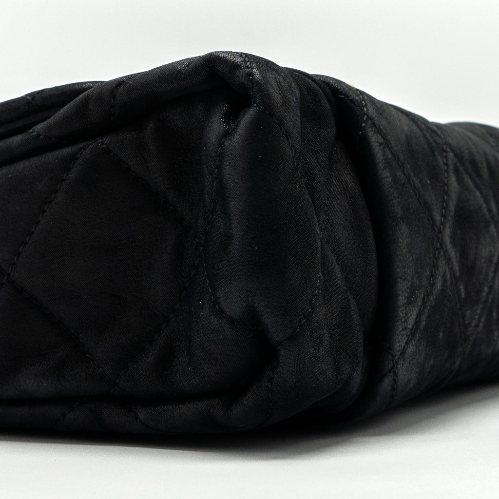 Chanel quilted seasonal flap bag Calfskin Iridescent black with