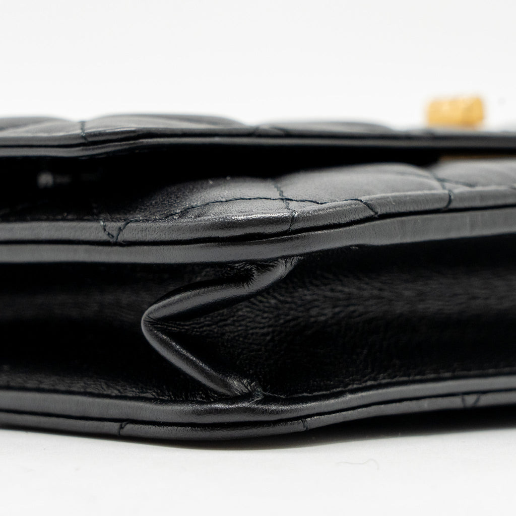 Chanel 2.55 Reissue Wallet on Chain Lambskin Black  (Microchip)