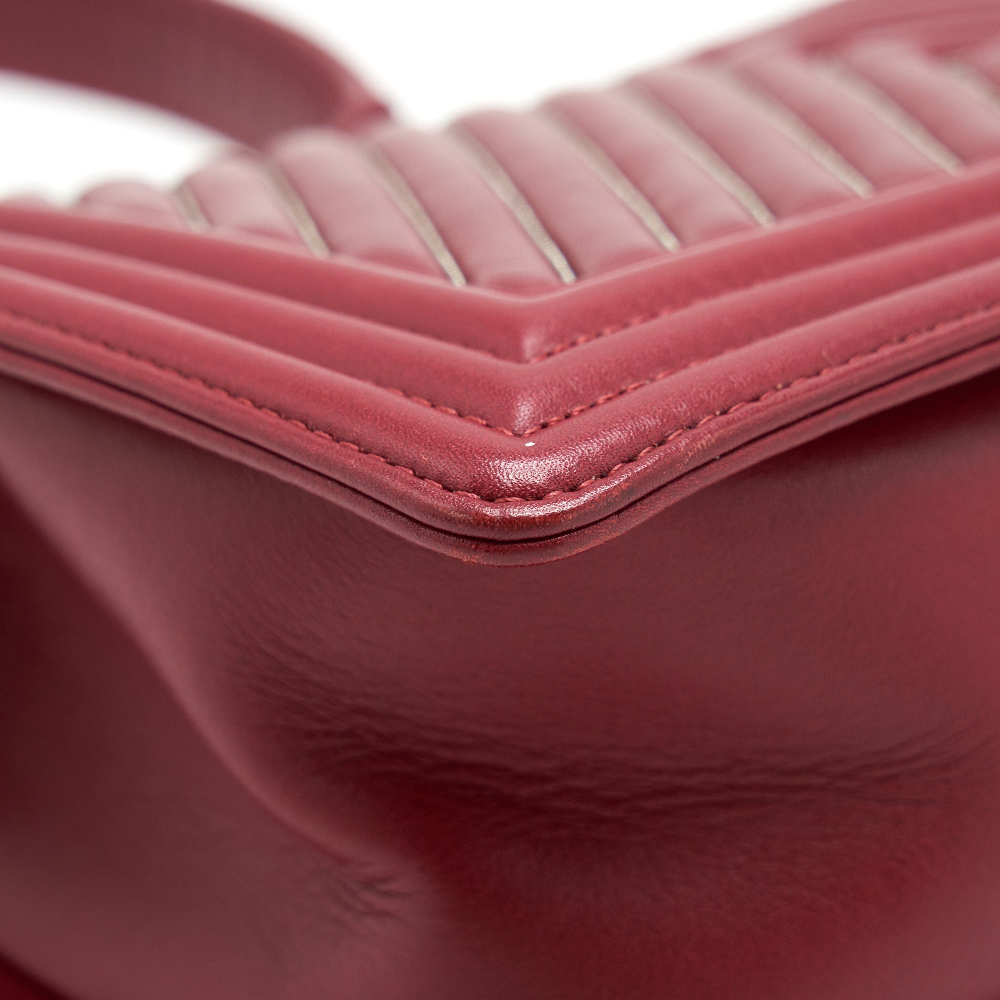 Chanel Medium Chevron Boy Chanel Bag Limited Edition dark red