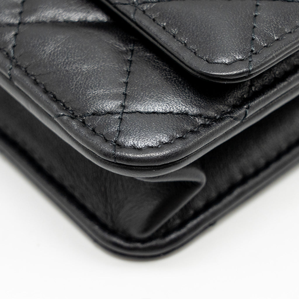 Chanel 2.55 Reissue Wallet on Chain Lambskin Black  (Microchip)