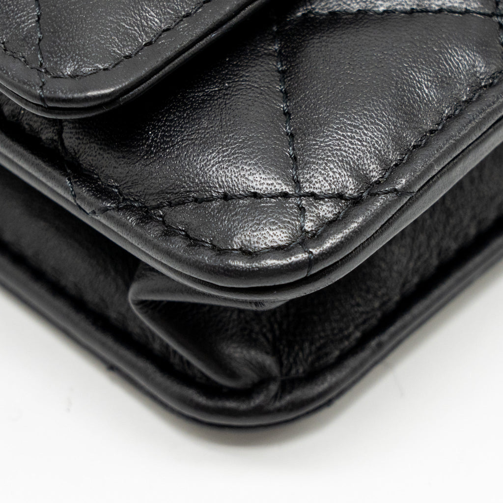 Chanel 2.55 Reissue Wallet on Chain Lambskin Black  (Microchip)