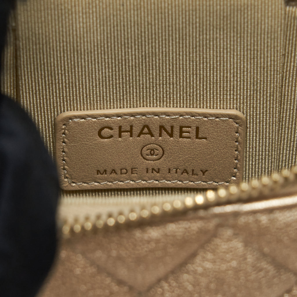 Chanel Classic Vanity Phone Holder With Chain Lambskin Gold
