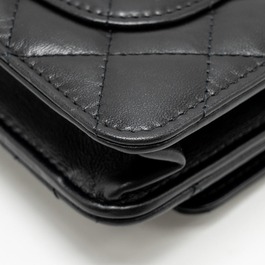 Chanel 2.55 Reissue Wallet on Chain Lambskin Black  (Microchip)