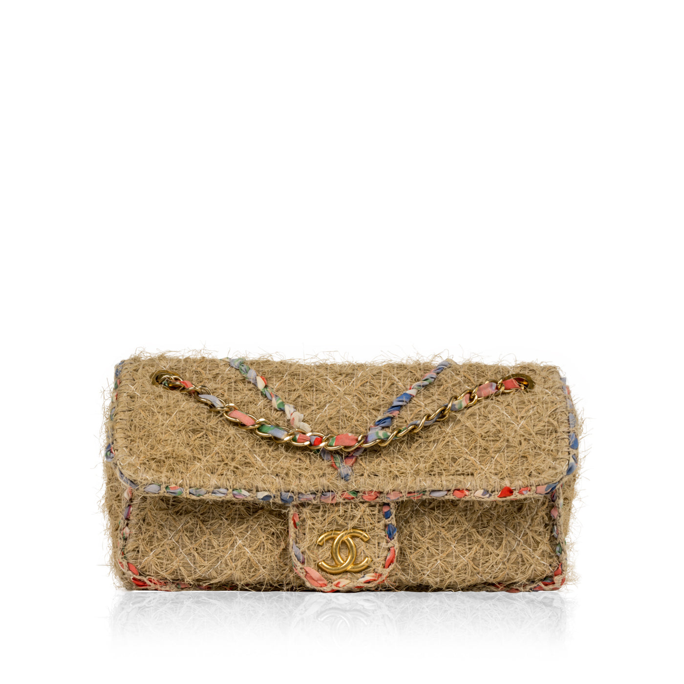 Chanel Straw Classic Flap Bag