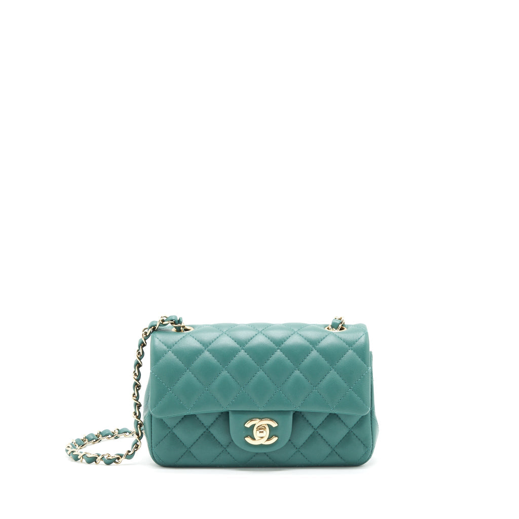 Chanel 21A Mini Rectangular Flap Bag Lambskin Light green L