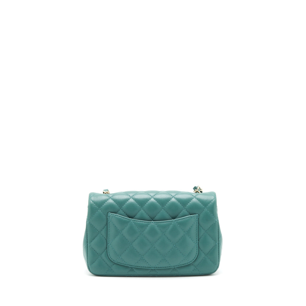 Chanel 21A Mini Rectangular Flap Bag Lambskin Light green L