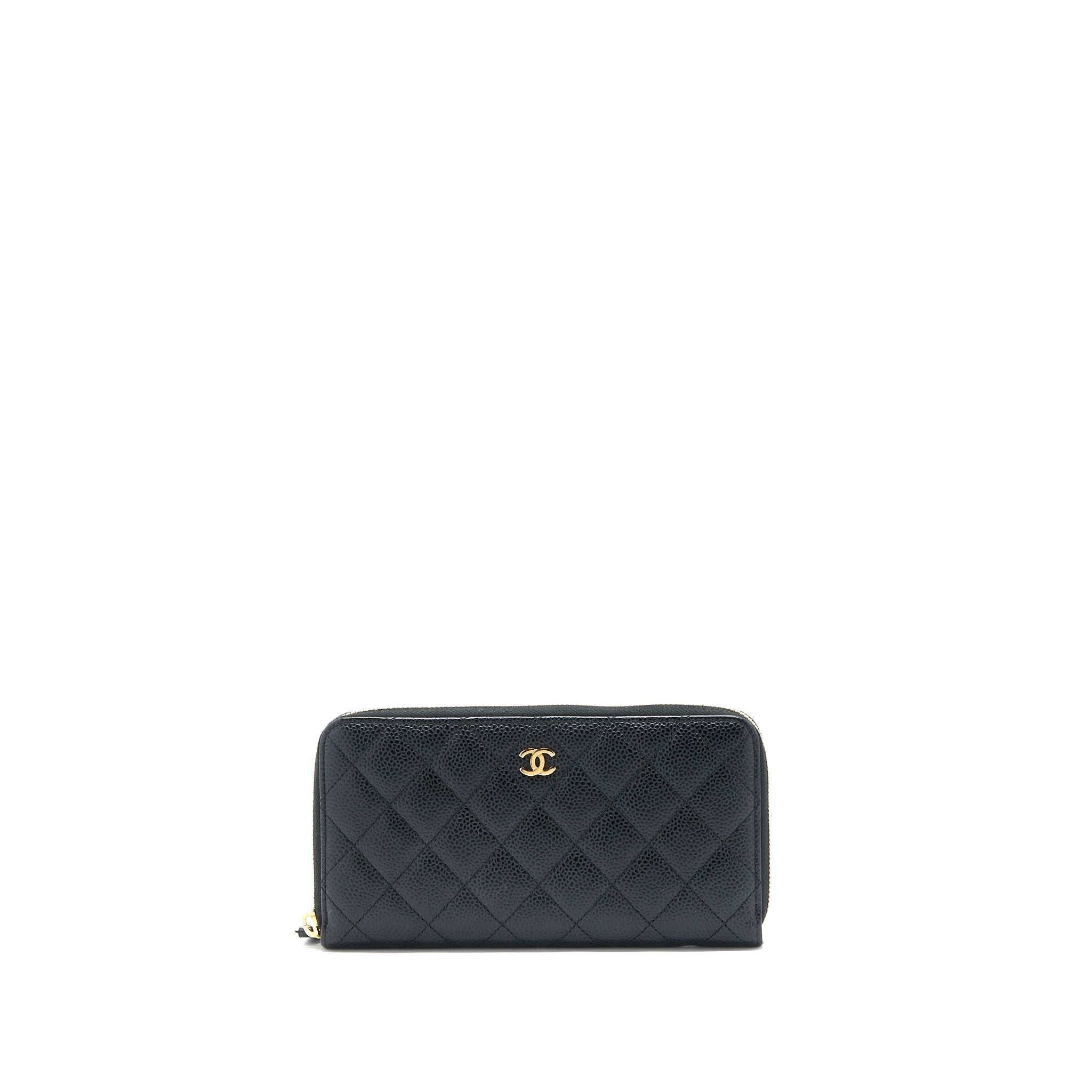 Chanel Zippy Long Wallet Caviar Black