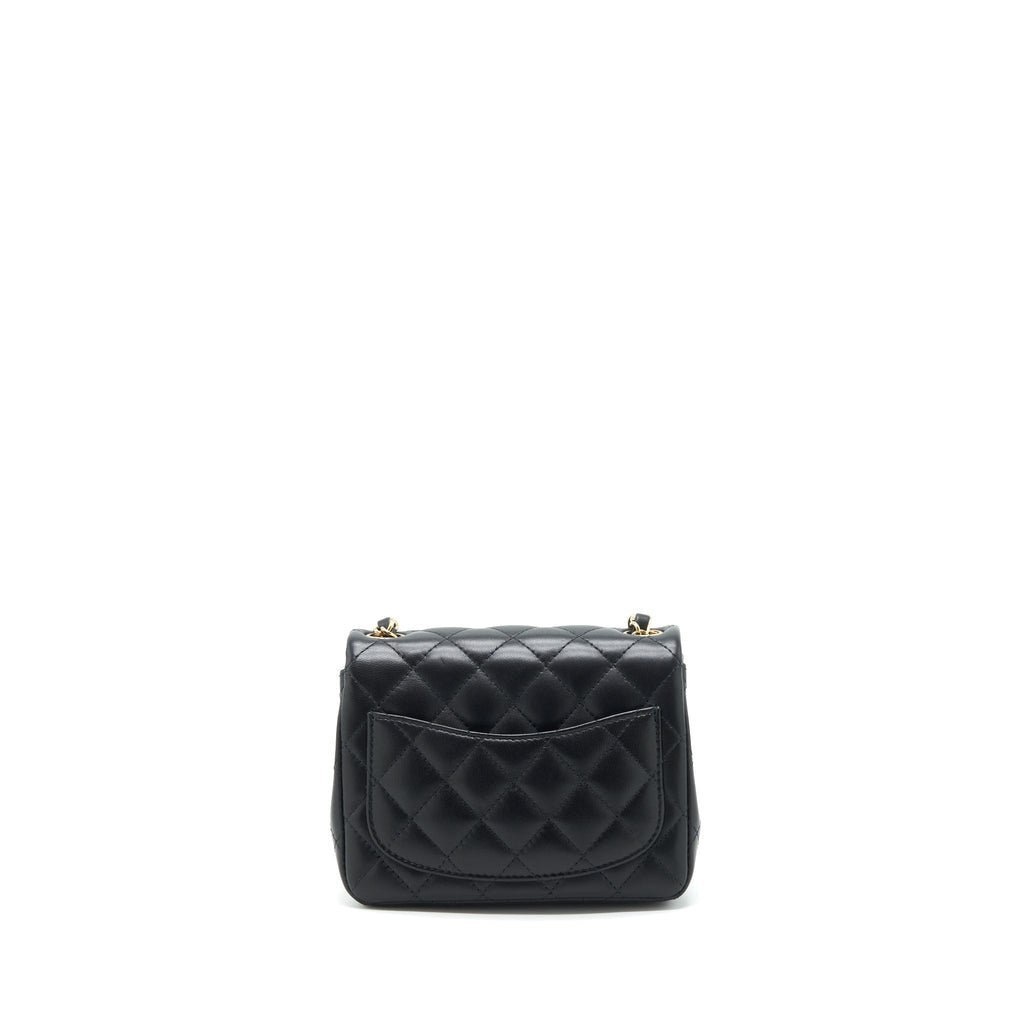 Chanel Mini Square Flap Bag Lambskin Black L