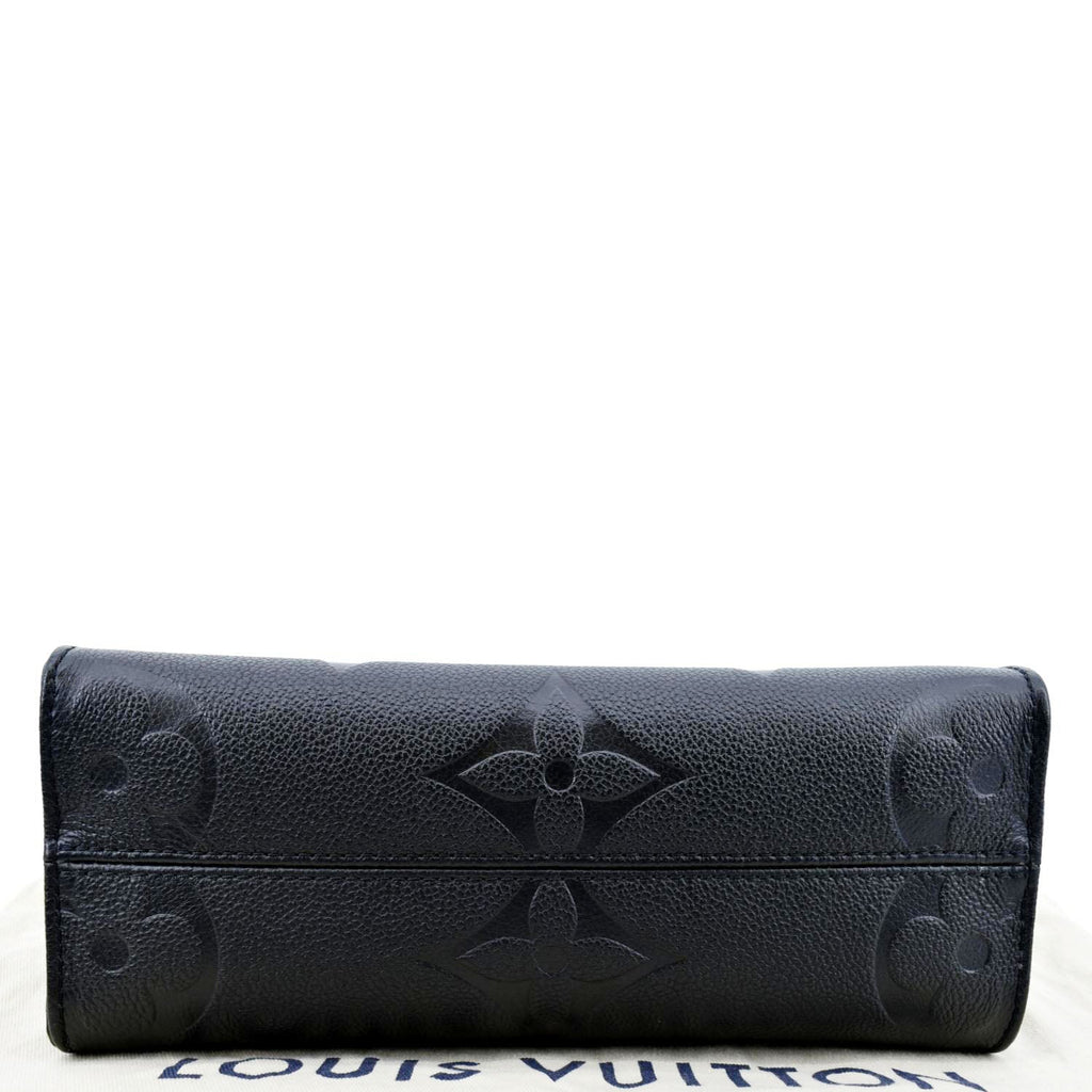 LOUIS VUITTON Onthego PM Monogram Empreinte Tote Shoulder Bag Black