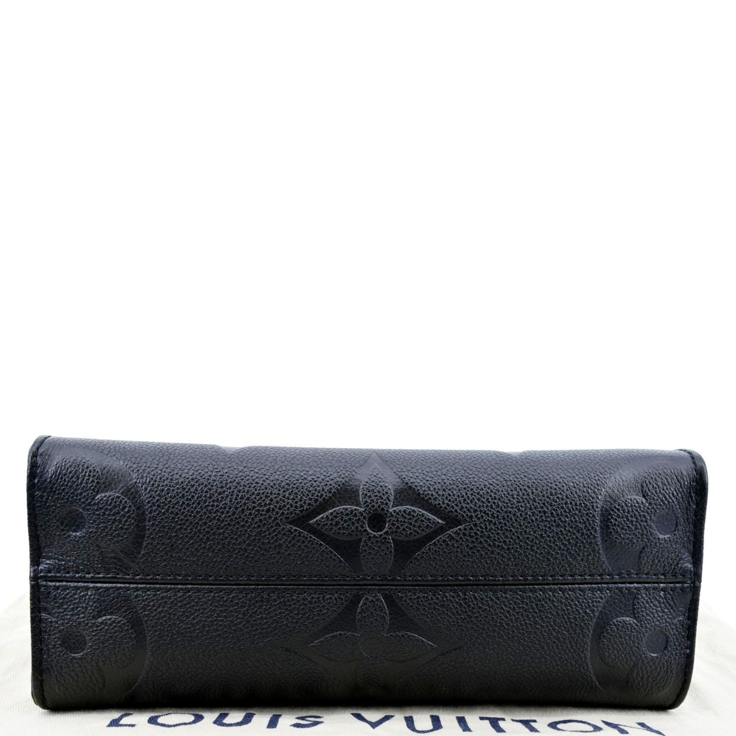 LOUIS VUITTON Onthego PM Monogram Empreinte Tote Shoulder Bag Black