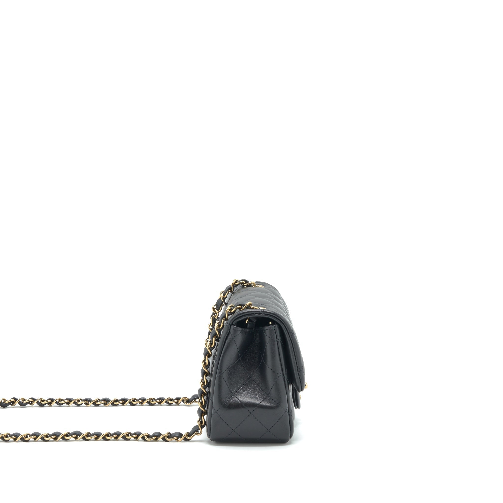 Chanel Mini Square Flap Bag Lambskin Black L