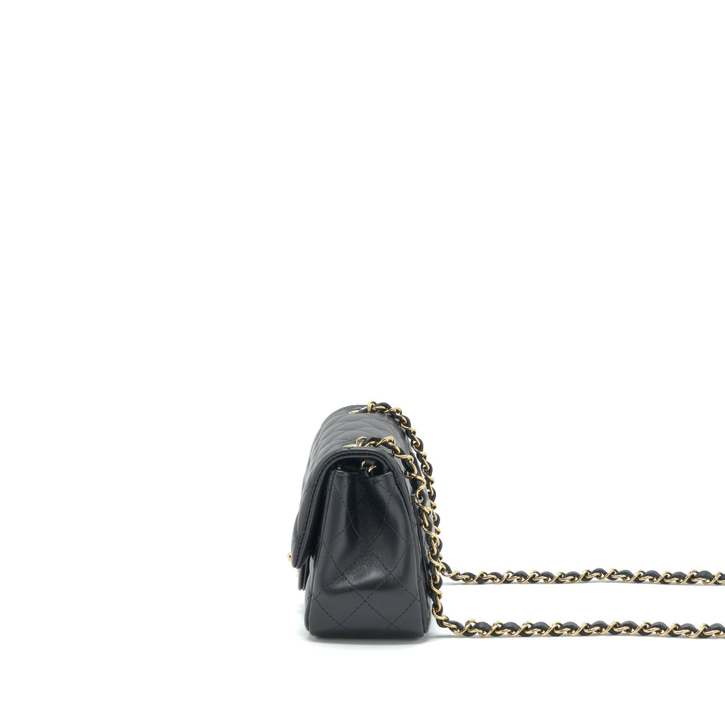 Chanel Mini Square Flap Bag Lambskin Black L