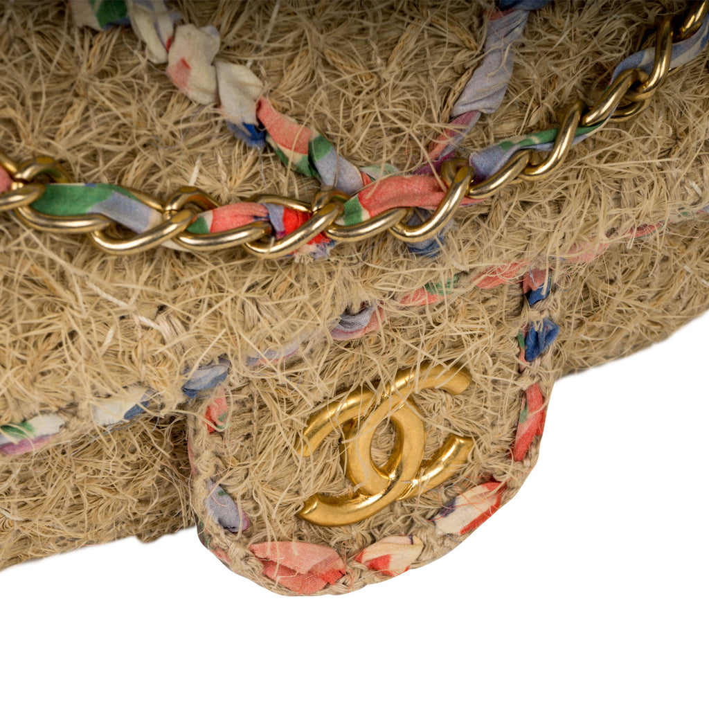 Chanel Straw Classic Flap Bag
