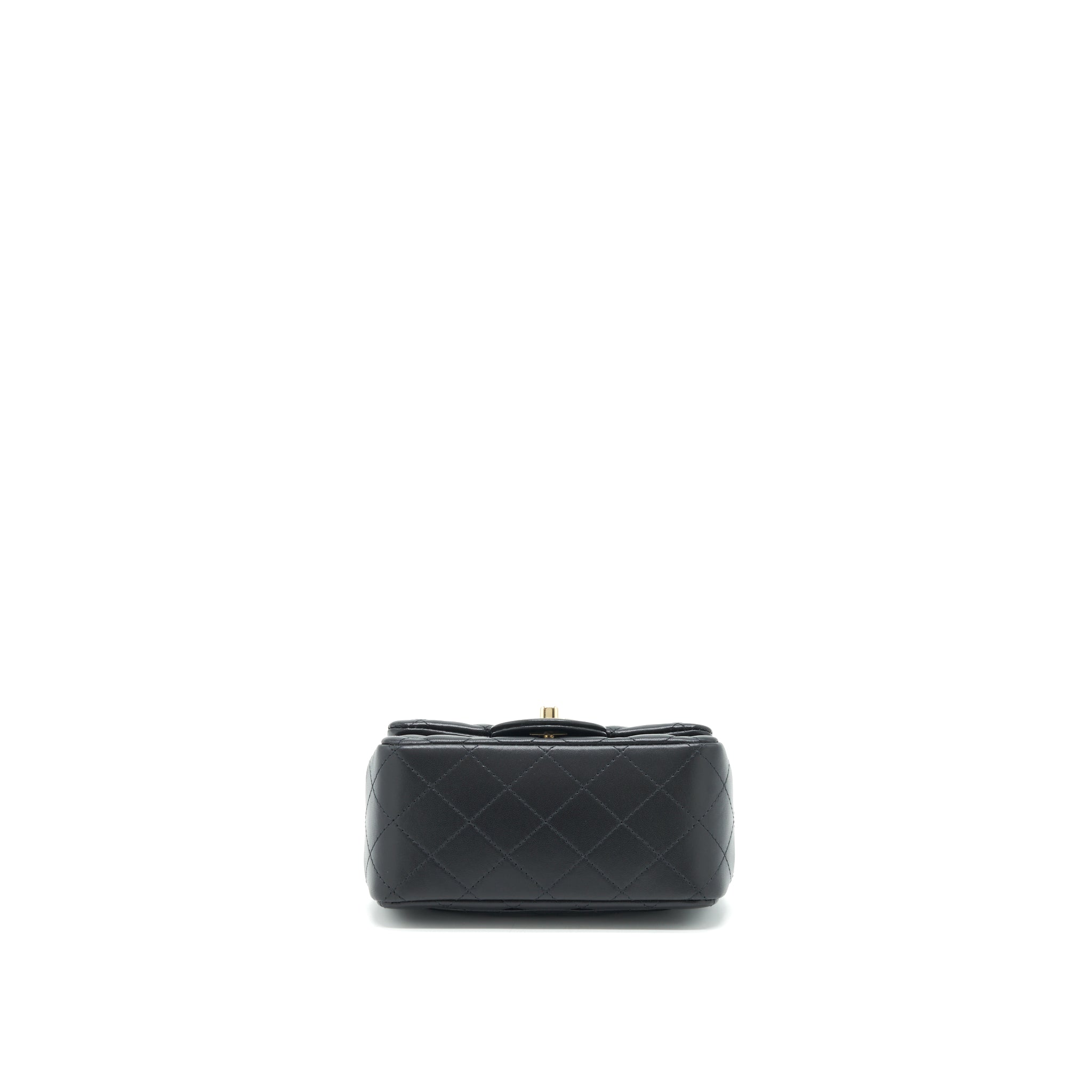 Chanel Mini Square Flap Bag Lambskin Black L