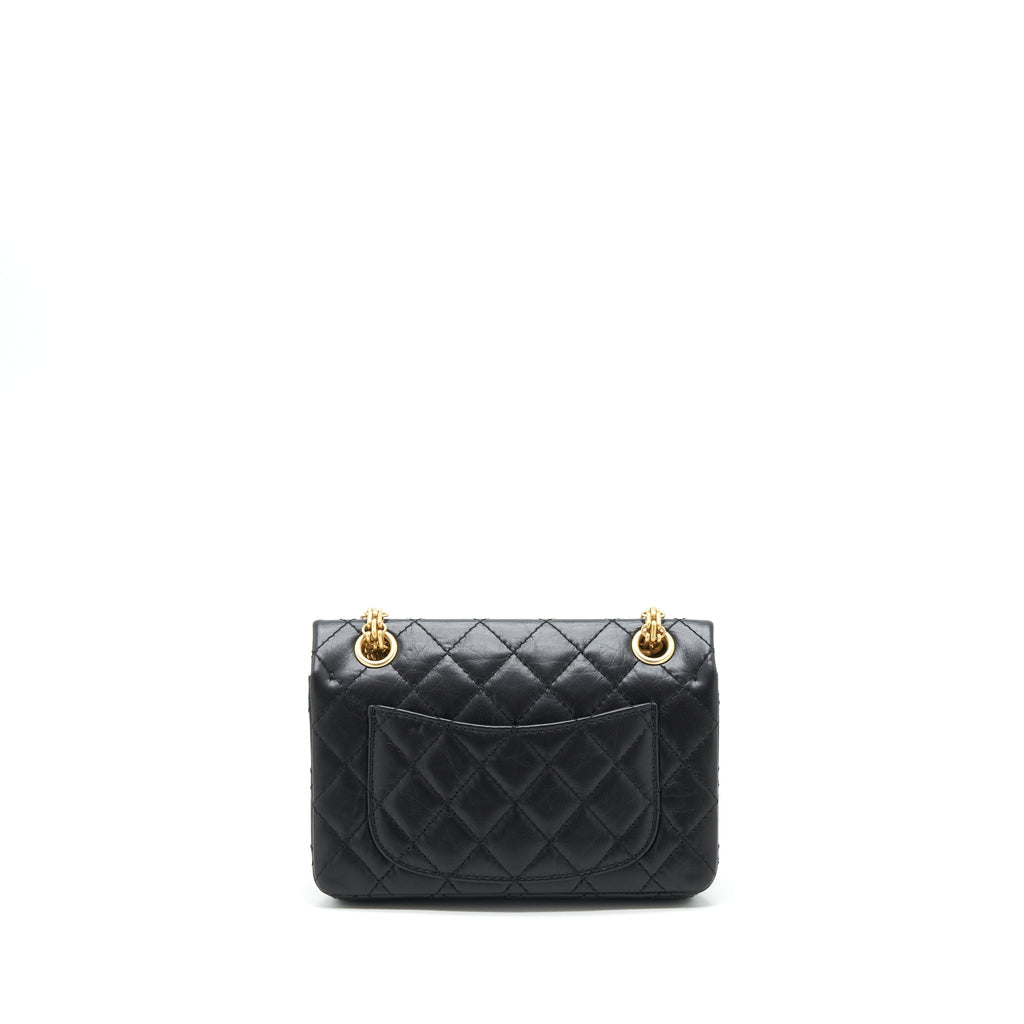 Chanel Mini 2.55 Reissue Flap Bag Aged Calfskin Black Brushed