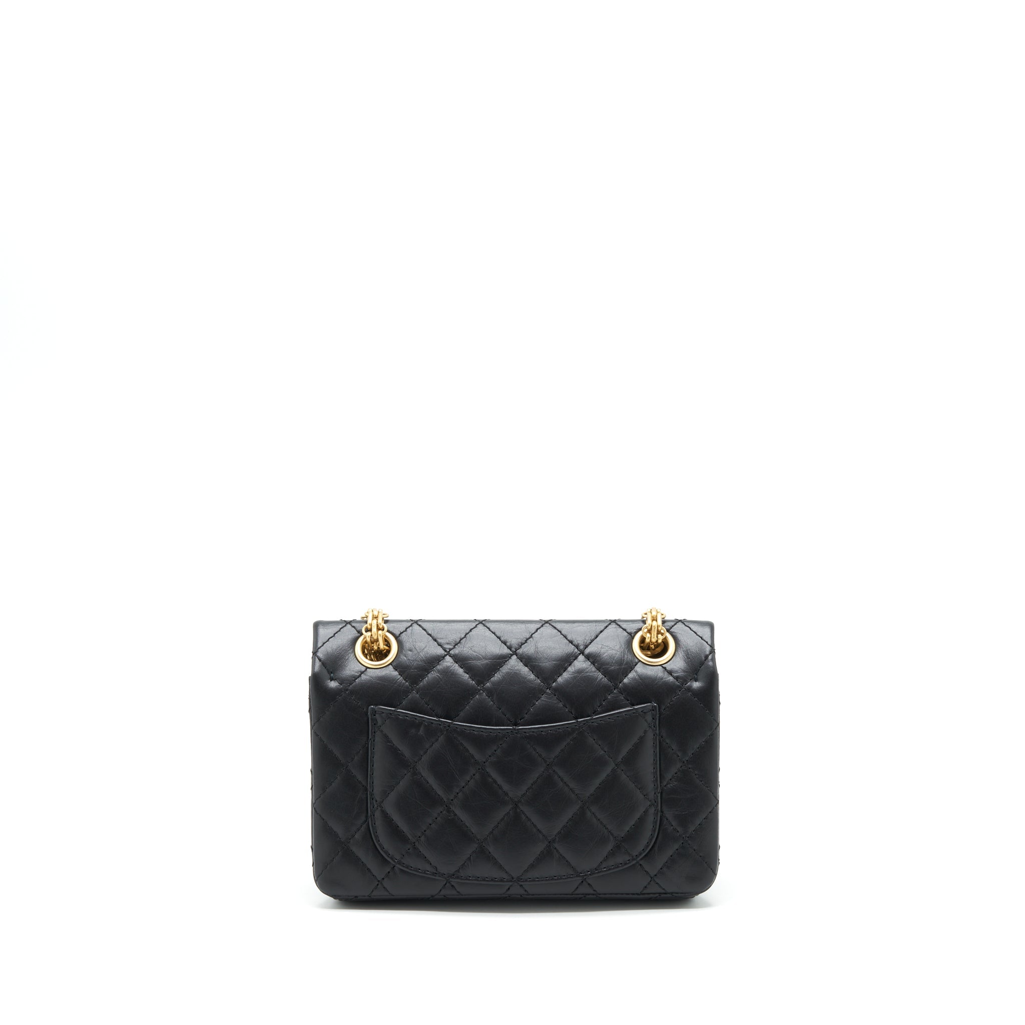 Chanel Mini 2.55 Reissue Flap Bag Aged Calfskin Black Brushed